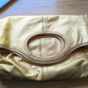 Coach Leather Gold-tone Clutch/Crossbody Bag